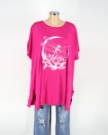 Nagyméretű mintás póló (Szitakötő-Lótusz) - P2609 25 Nagyméretű mintás póló (Szitakötő-Lótusz) - P2609 - Pink