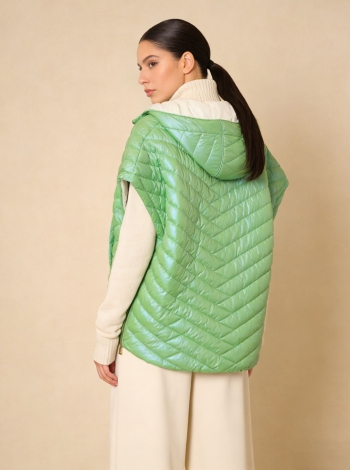 Oversize steppelt női mellény - FLY-3020 - Zöld