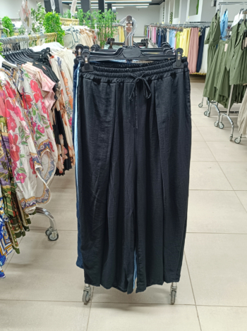 Lenge, bő szárú női nadrág - N3488 - Fekete