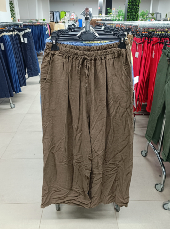Nagyméretű vékony nyári nadrág, bőszárú - N83555 - Sötétbarna