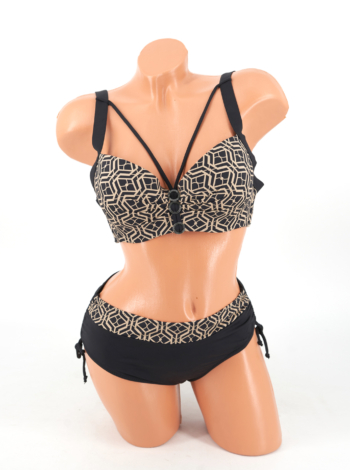 Szivacsos kosaras bikini - F26806 - Fekete-barna