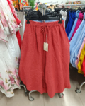 Lenge, bőszárú női len nadrág (100% len) - N30633 - Bordó