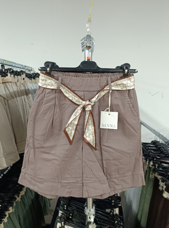 Pamut, női bermuda nadrág - N3407 - Fango