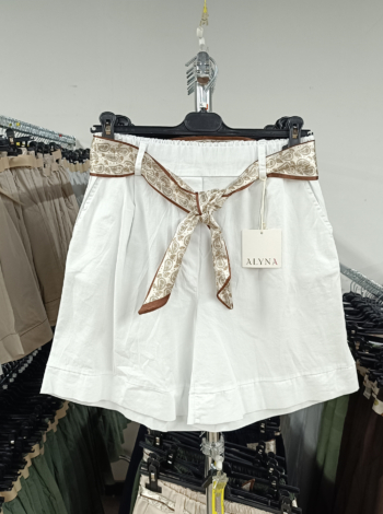 Pamut, női bermuda nadrág - N3407 - Fehér