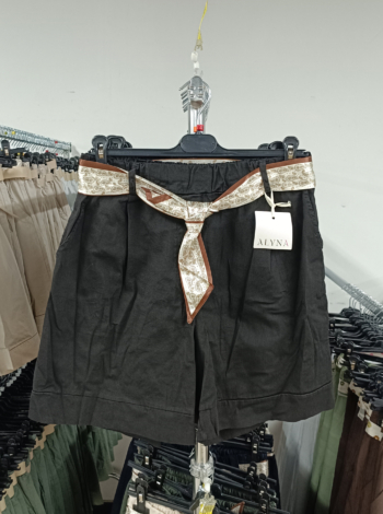Pamut, női bermuda nadrág - N3407 - Fekete