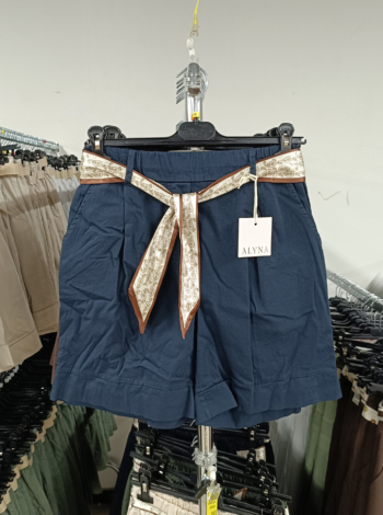 Pamut, női bermuda nadrág - N3407 - Sötétkék