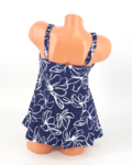 Zárt hátú, sortos szoknyás tankini - F26312 - Sötétkék-fehér2