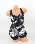 Sortos tankini - F26701 - Fekete-fehér