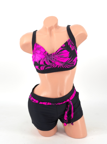 Toppos, sortos bikini - F26710 - Fekete-pink