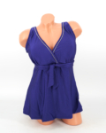 Zárt hátú, sortos szoknyás tankini - F26310 - Kék