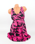 Hosszú szoknyás, sortos tankini – F25550 – Pink-fekete