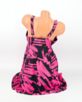 Hosszú szoknyás, sortos tankini – F25550 – Pink-fekete-2