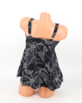 Sortos szoknyás tankini - F26311 - Fekete-Fehér