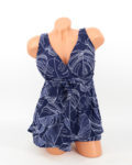 Sortos szoknyás tankini - F26311 - Sötétkék-Fehér