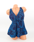 Sortos szoknyás tankini - F26311 - Sötétkék-Kék