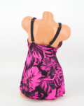 Sortos szoknyás tankini, zárthátú (2 részes szett) - F26119 - Fekete-Pink