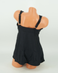 Zárt hátú, sortos szoknyás tankini - F26310 - Fekete