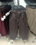 Gumis derekú, női sztreccs répanadrág + öv - N2607 - Csoki barna