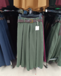 Magas derekú, hosszú szoknya nadrág + öv - ZP3397 ( Őszi-Téli ) - Zöld