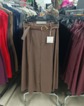 Elegáns, magas derekú műbőr maxi szoknya - N5239 - Barna