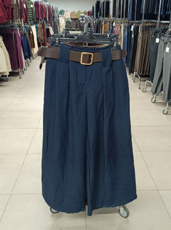 Elegáns, női nadrágszoknya + öv - N3544 - Sötétkék