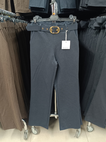 Magas derekú, elegáns női nadrág + öv ( Őszi-Téli ) - N3121Z - Sötétkék